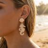 Zarte Vollimitat Perlmutt Muschel Seepferdchen Hängeohrringe für Damen Herren Ozean Strand Urlaub Meerestier Ohrring Sommerschmuck