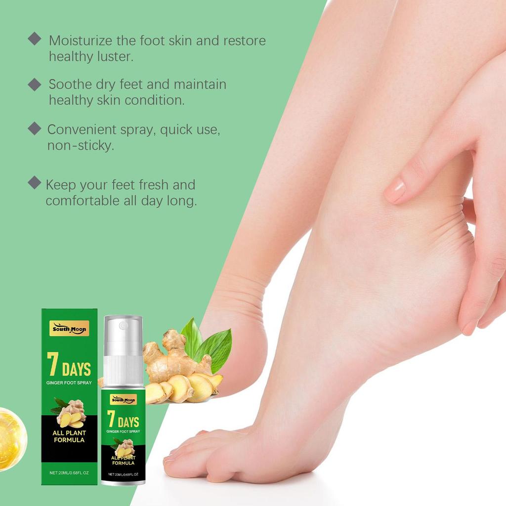South Moon Foot Ginger Nourishing Spray Gentle Nourishing Heel Soft Refreshing Moisturizing Treatment Spray