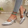 Sandali Baotou a punta alta con tacco alto in stile francese, nuovi per primavera ed estate, décolleté a stiletto in vernice, eleganti scarpe singole