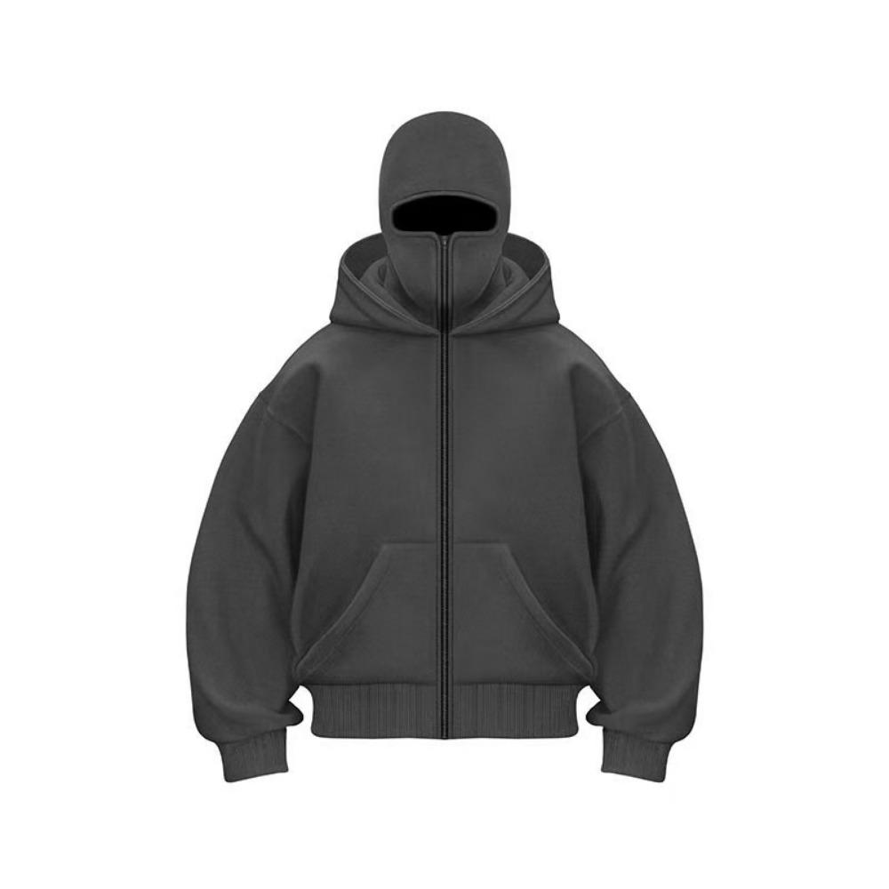 

Мужская и женская балаклава Y2K готика харадзюку зимняя новинка толстовка с двойным капюшоном мужская с капюшоном S