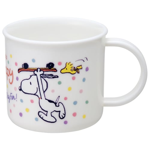 Skater Children's Plastic Lunch Cup, 200ml, Dishwasher Safe, Made in Japan, Snoopy Skateboard Design, KE4AAG-A