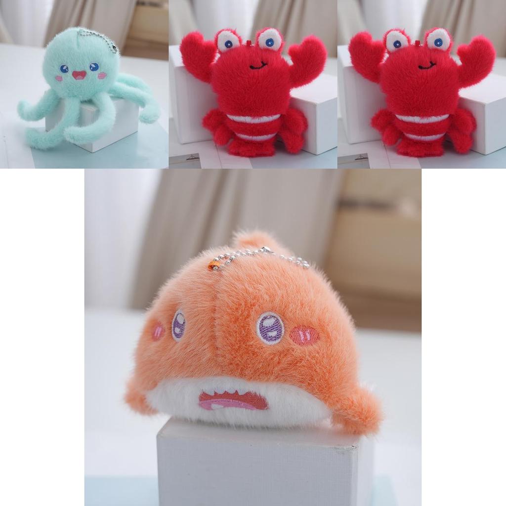 Adorable Cute Plush Ocean Animal Jellyfish Keychain Soft Toy For Bags