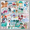 50pcs Waterproof Cartoon Doctor & Nurse Stickers for Tablets & Journals