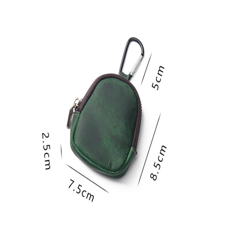 PU Leather Coin Purse Retro Small Zipper Pouch For Coins Earphones Accessories Bag Pendant