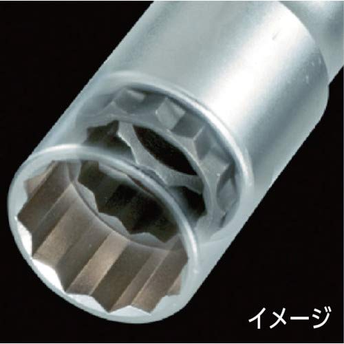 Tajima TSK-T1924-6K Heavy-Duty Double Socket for Impact Drivers, 19 x 24mm, 6-Point, 1 Piece