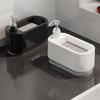 Plastic Kitchen Soap Dispenser with Sponge Holder Manual Press Soap Box  Countertop