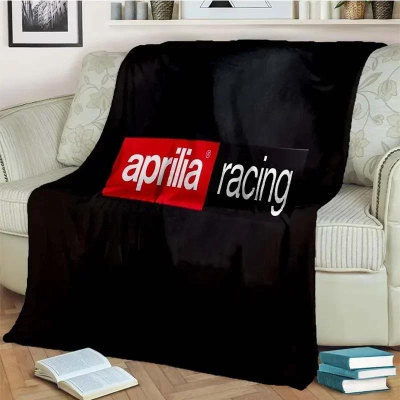 Aprilia motorcycle logo printed Flannel Blanket Fashion Warm Lightweight Living room Bedroom Sofa Bed For Picnic Blanket
