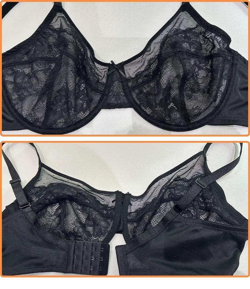 French Sexy Ultra-thin Lace Mesh Bra Women's Plus Size Underwear