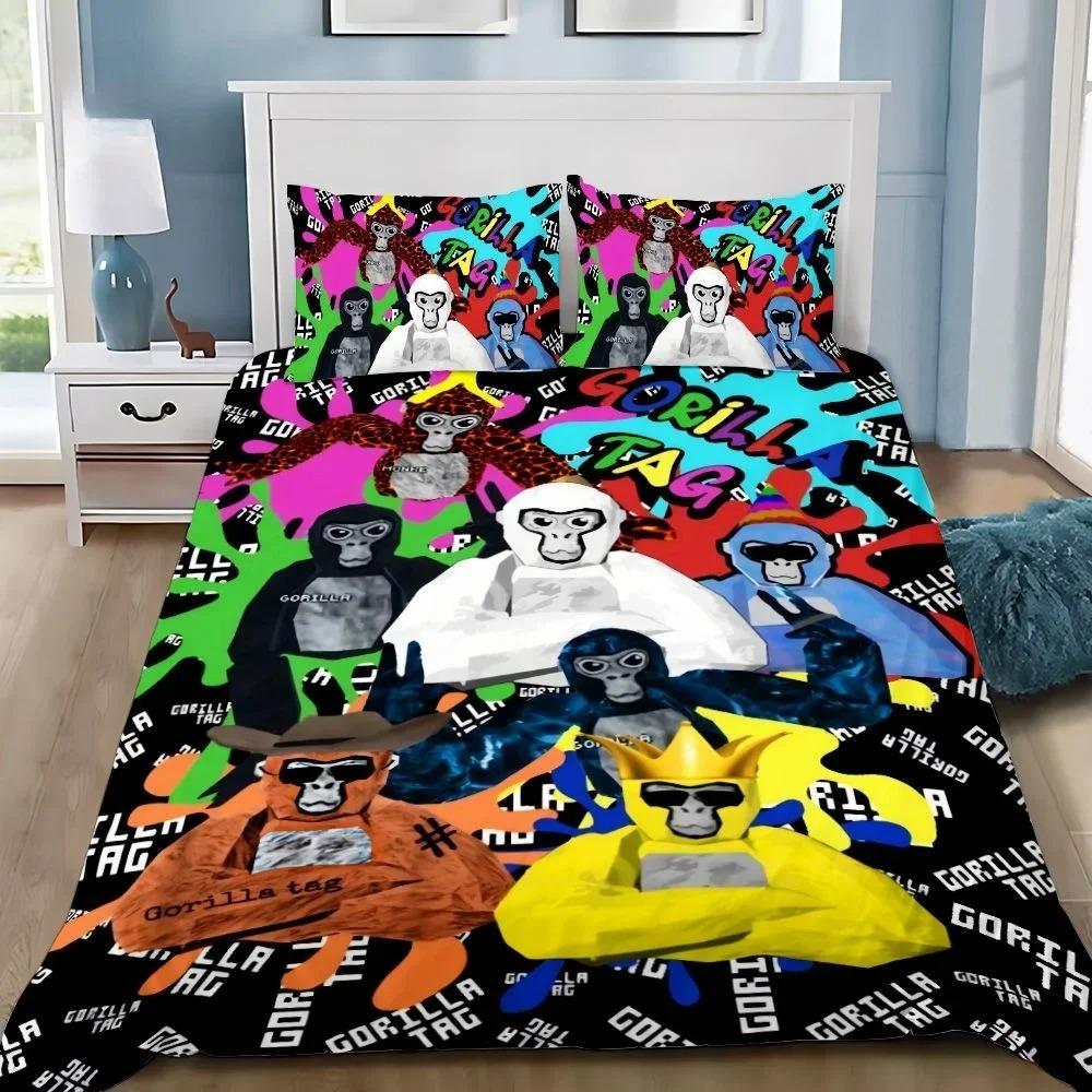 New Game Gorilla Tag Bedding Set Boys Girls Single Twin Queen Full Size Duvet Cover Pillowcase Bed Adult Bedroom Home Textiles