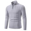 Men’s Plus Size Fleece Lined Half Zip Mock Neck Knit Sweater