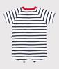 Short Romper A0CV3 12 months 74cm [Petit Bateau] Off-White/Navy
