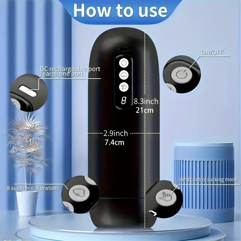 Tazza aereo succhiante automatica display 8 frequenze masturbatore pene masturbazione vibrante maschile tazza giocattolo sessuale maschile giocattoli sessuali per adulti