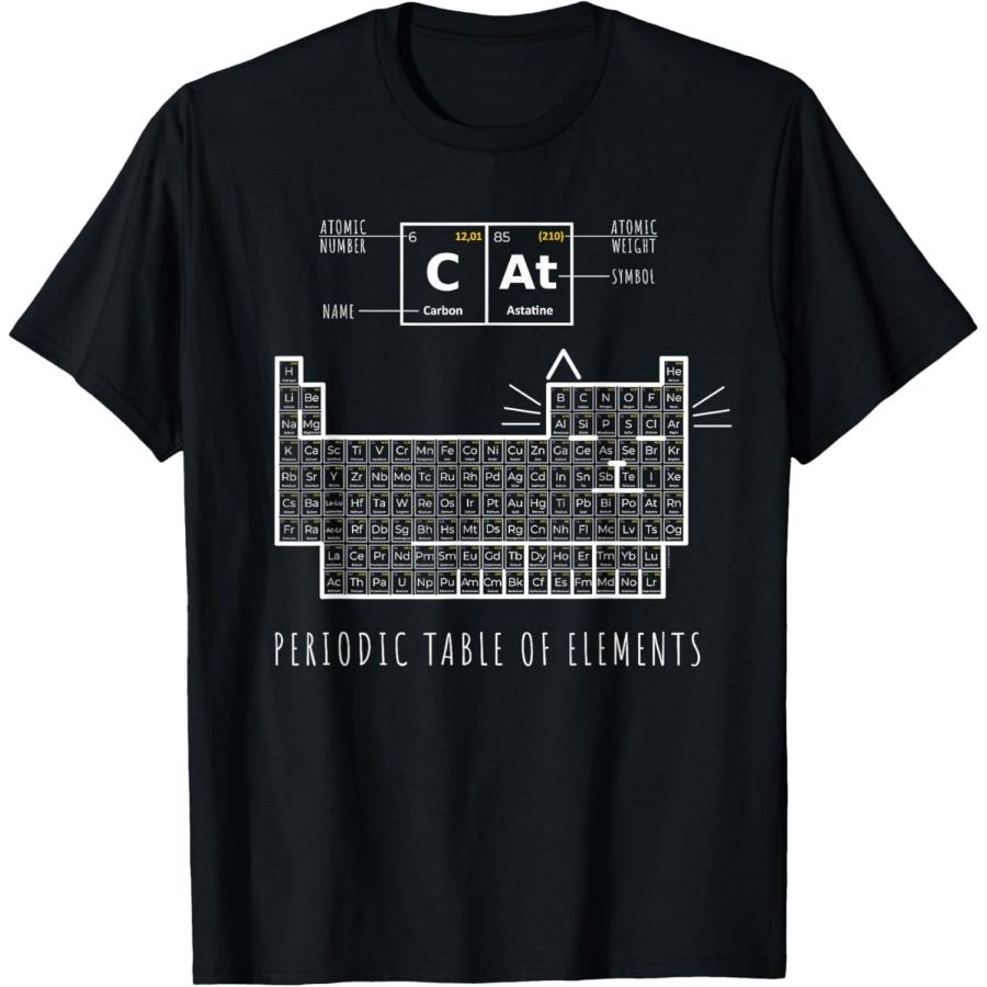 The Chemistry Cat, Periodic Table Of Elements T-Shirt S чёрный