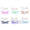 Halloween Wing Costume Women Girl Butterfly Wing Elf Wing with Elf Ears Flower Wreath Halloween Costume Accessories