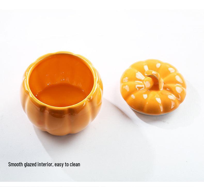 Ceramic Pumpkin Tea Can & Candy Jar: Exquisite Sealed Storage for Snacks, Dried Fruit & Tea, Perfect Table Ornament
