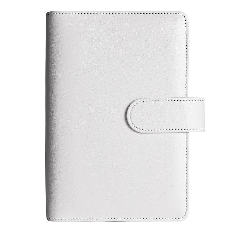 A6 Zipper Pouch Notebook: PU Leather Macaron Loose-Leaf Journal