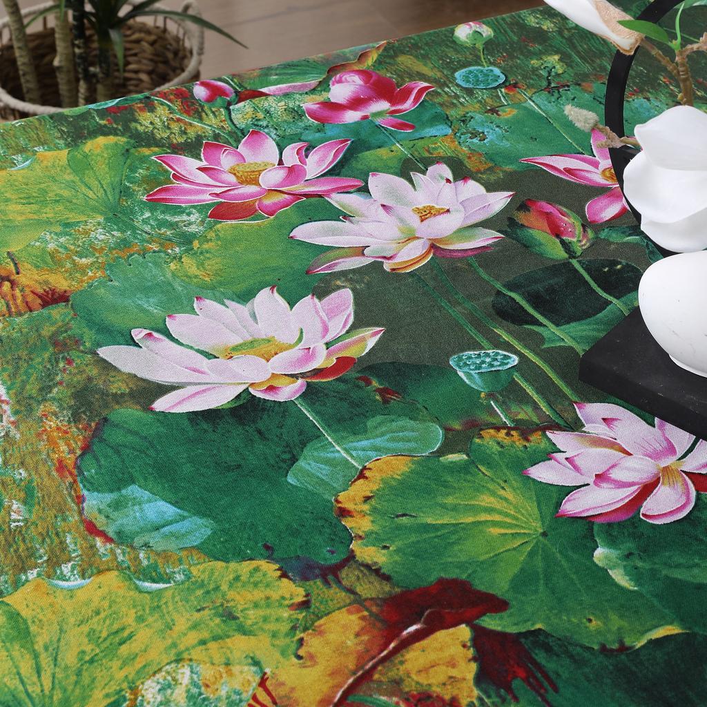 Față de masă din bumbac retro 180G cu imprimare digitală, pictură cu cerneală, decorare, față de masă, restaurant, hotel