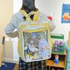Transparent Doll Pain Bag Large Capacity Bar Backpack Female Student Schoolbag Dual-purpose 40cm Cotton