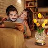 USB Charge Tulip Crystal Flower Lamps 3 Color Night Lamp Romance Bedside Lamps  Kids Room