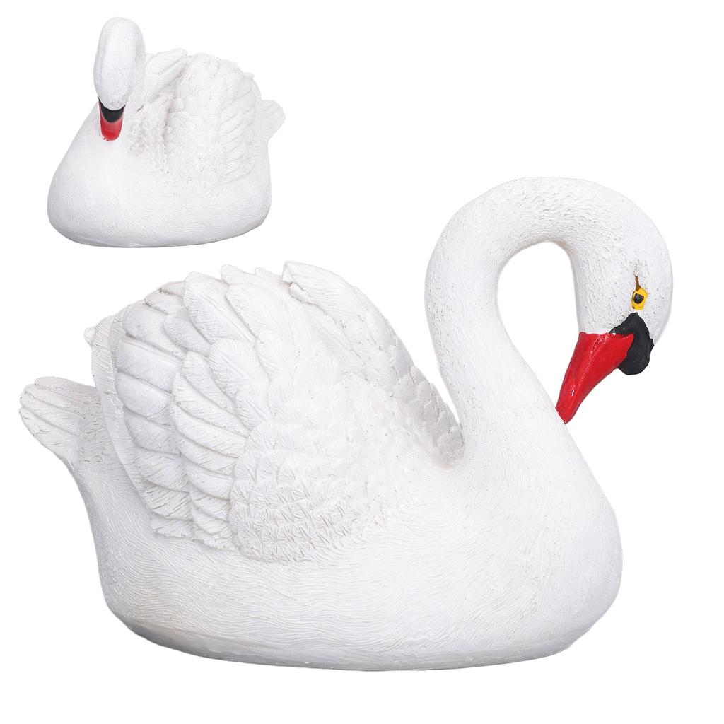 Harz Weiße Schwan Figur Harz Weiße Gans Statue für Outdoor Garten Hof Dekoration