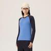 Women's Seamless Color Block Raglan Merino Wool & Tencel Long Sleeve Sport Shirt