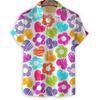 Cartoon 3d Print Love Heart Hawaiian Shirt Men Women Summer Short Sleeve Tees Lapel Button Shirts Tops Street Oversized Blouse