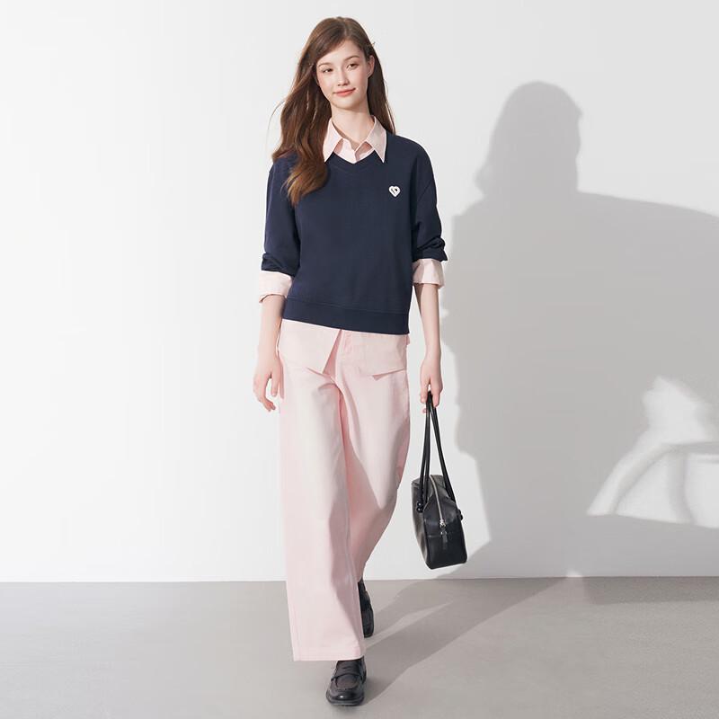 Ledian Women's 2025 Embroidered Loose Round Neck Sweatshirt