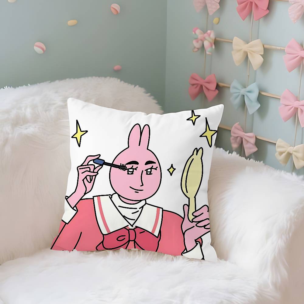 Funny Cute Pink Bunny Pillow Case Pillows For Cover Home Decor Items Living Room Decoration Cushion Covers