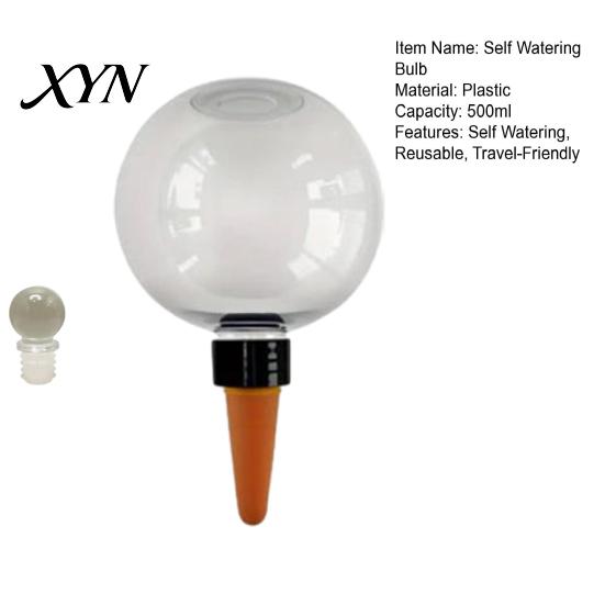 Hanging Basket Waterer Self Watering Bulb, 500ml Transparent Automatic Plant Irrigation Ball, Holiday Bulb with Lid for Indoor Houseplants Garden