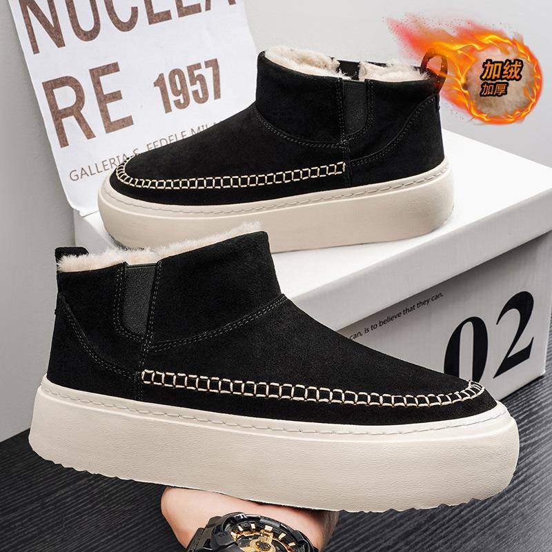 Winter Velvet Warm Snow Boots New Fur Integrated Thickened Non-slip Outdoor Large Cotton Shoes