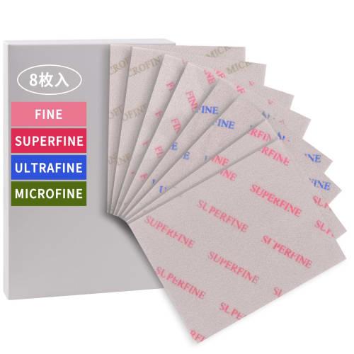 IROKCAKPT Sponge Sandpaper, 8-Sheet Set of 4 Types, Waterproof Sandpaper, 140mm X 115mm (2 Sheets Each of Fine, Superfine, Ultrafine, and Microfine),