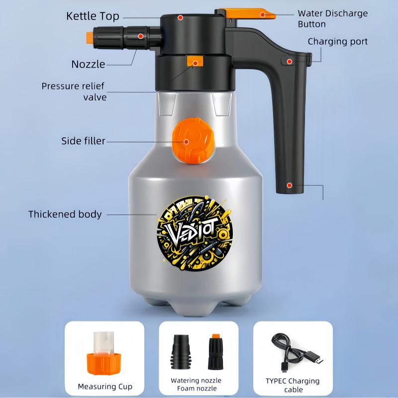 Kabelloser tragbarer Autoschaumsprüher Große Kapazität Elektrische Schaumnebel-Sprühflasche für Gartenarbeit Haus Auto Reinigung