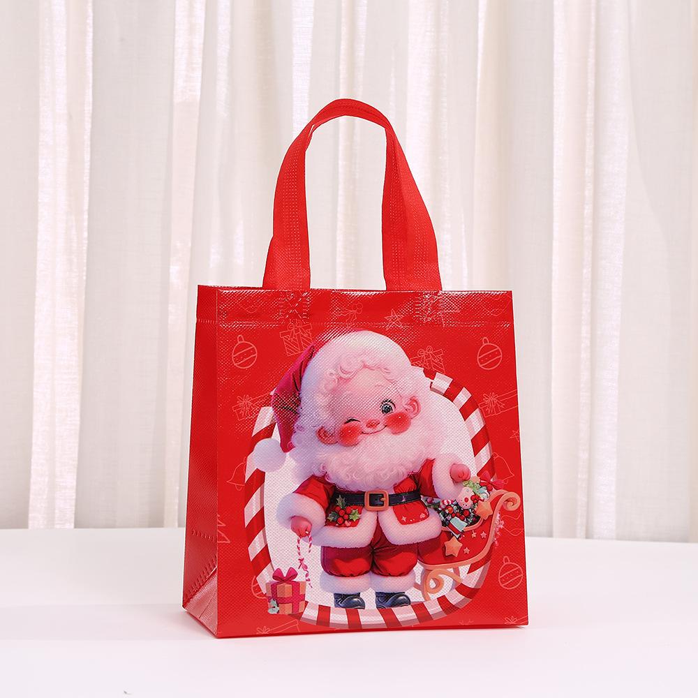 StoBag Santa Claus Christmas Gift Wrapping Bags Luxury Designer Bags Red Candy Holiday Tote Bags for Sweets Kids Party Gift Use