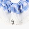 PINK PINEAPPLE CHECK LACE SCRUNCHIE_BLUE