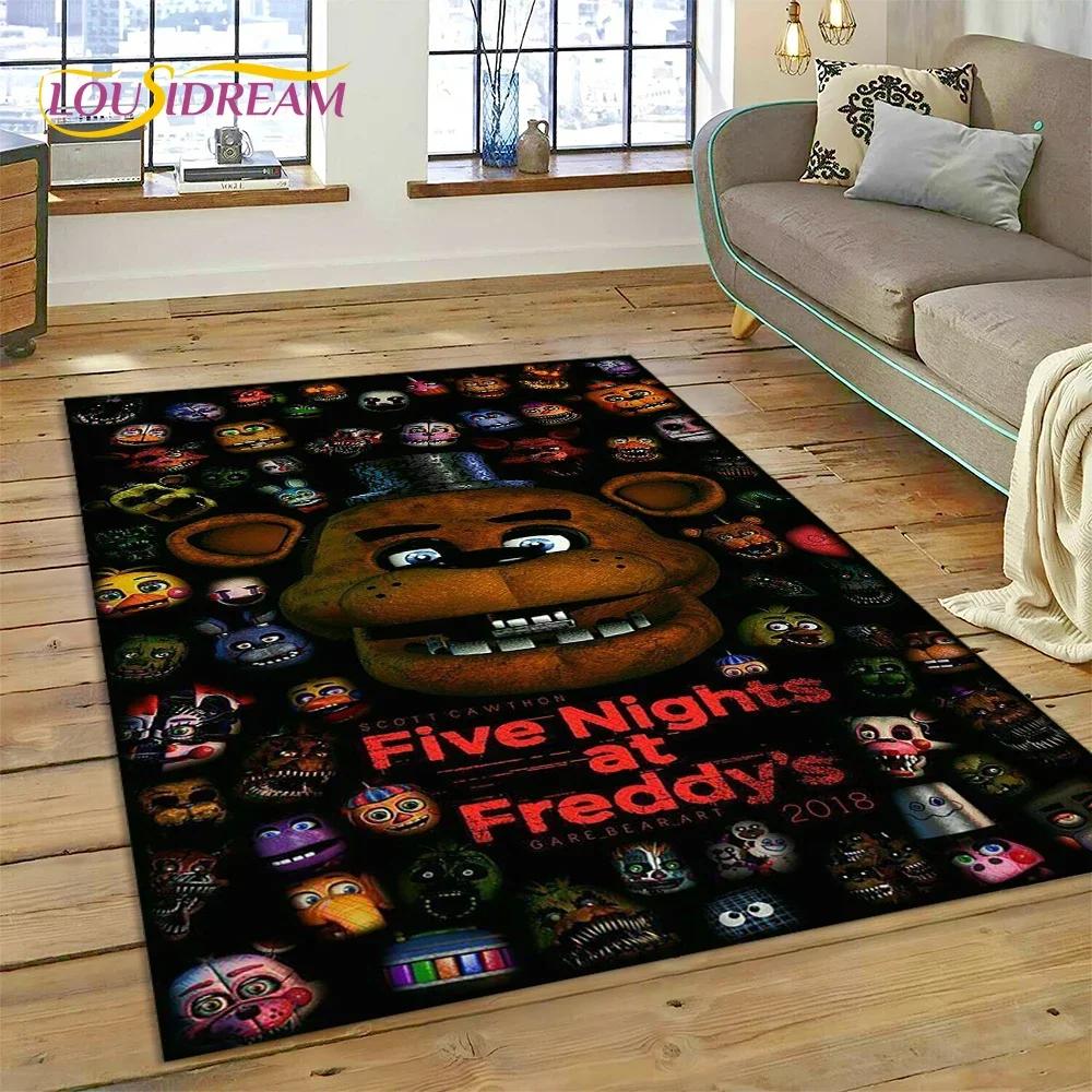 3D Hororová hra FNAF-F Freddy Koberec pro Obývací pokoj Ložnici Domácí Dekorace na Pohovku, Koberec do Dětského Herního Koutku Protiskluzová Podložka Dárek