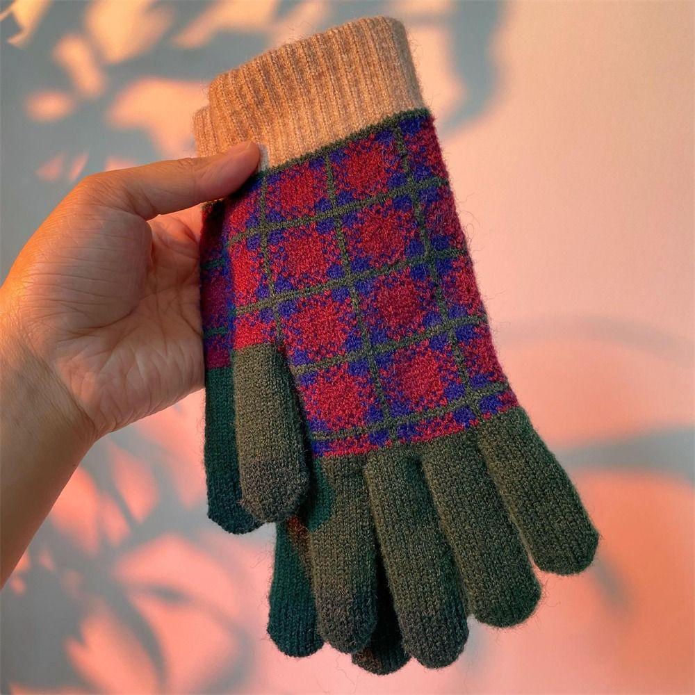 Knitting Warm Gloves Elastic All Finger Gloves Fashion Knitted Mittens  for Outdoor Cycling Driving