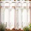 Embroidered Floral Floral Pattern Lace Curtains Dust-Proof Room Partition Curtain  Kitchen