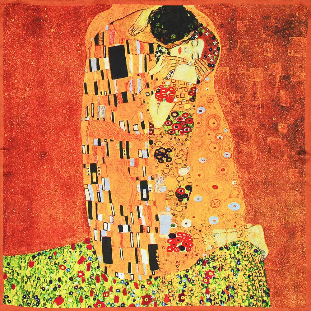 53cm 65cm 100% Natural Silk Smooth Scarves Muffler Female Customized Square Autumn Women's Shawl Hijab Friend Gift Kiss Painting