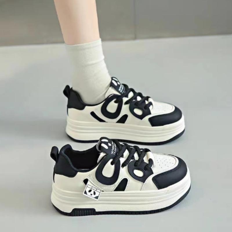 

Women Pu Leather Platform Sneakers 2025 Autumn Fashion Anti Slip Thick Bottom Sport Shoes Flats Casual Vulcanized Shoes 39 чорний