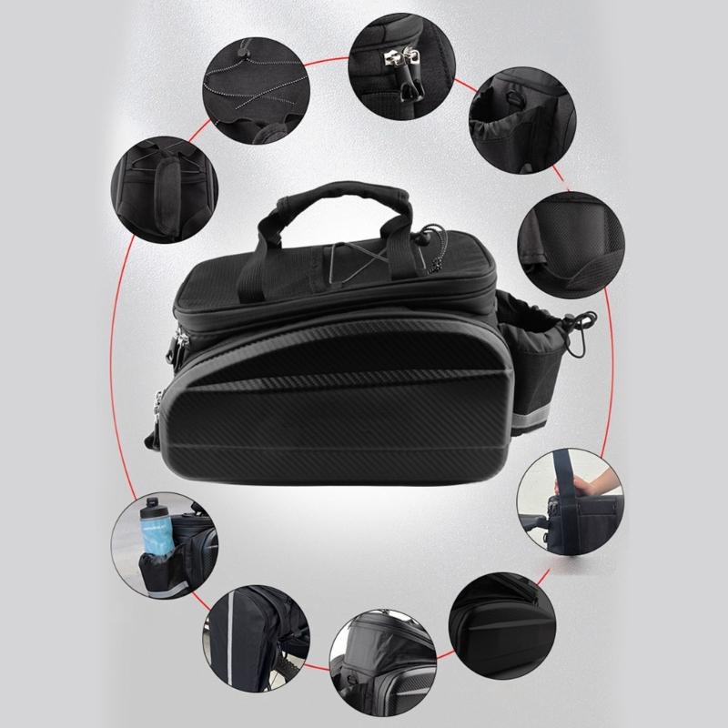 Durability Bike Carriers with Multiple Pockets Expandable Storage Cycling Gear for Mountain and Road Bikes