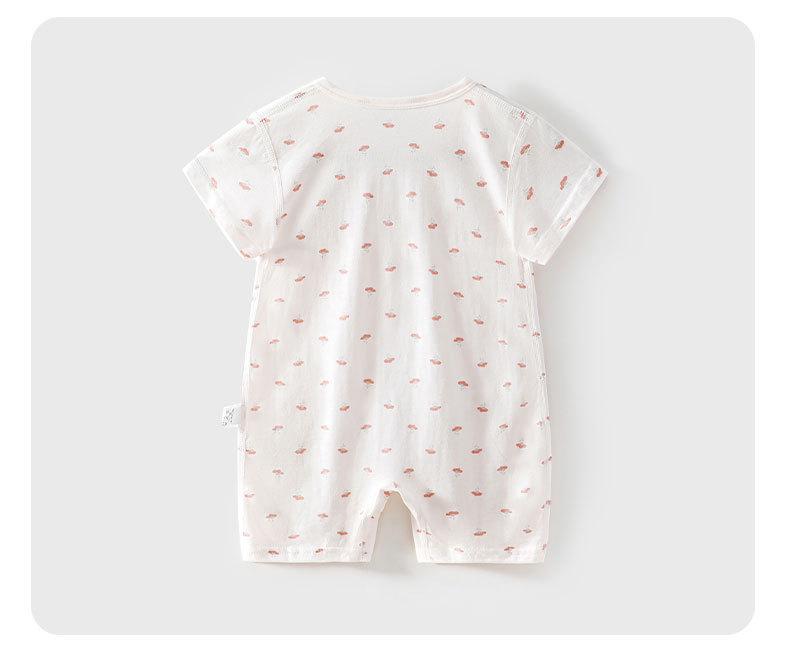 Summer Short Sleeve Cotton Baby Girl Romper - Lightweight Newborn Crawling Pajamas
