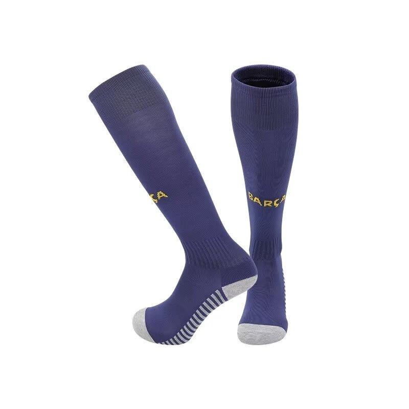 Saison 24-25 Club Handtuchboden Lange Fußballsocken, Professionelle Spiel- & Trainingssocken für Erwachsene & Kinder Children's m*2pcs blue