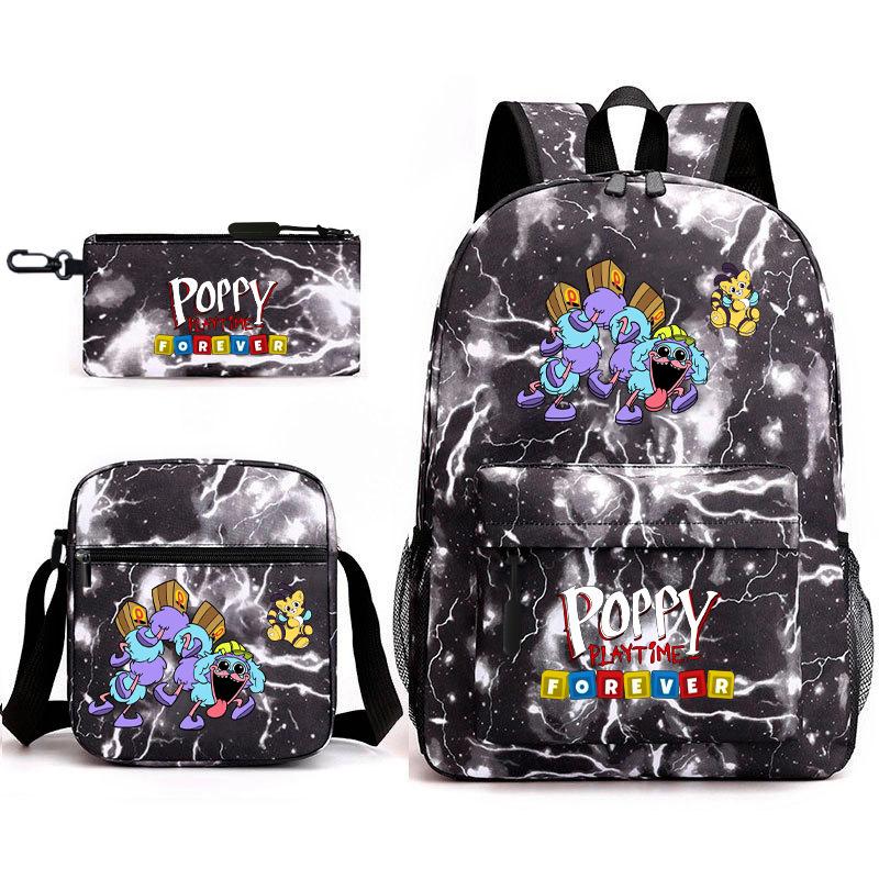 Poppy's Game Time Starry Sky Elementary School Bag Nightmare Animal Large Capacity Backpack Three-piece Set