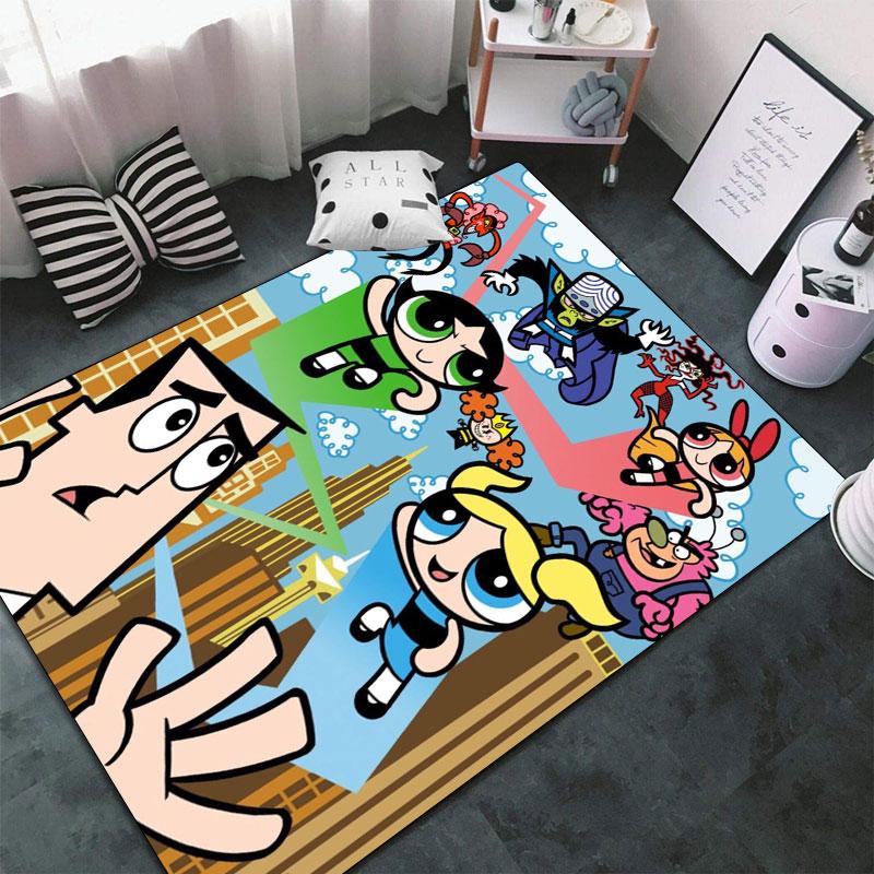 Powerpuff Girls Cartoon Tapijten en Vloerkleed 3D Print Tapijt Vloermat Woonkamer Slaapkamer Groot Oppervlak Zacht Tapijt(JM001)