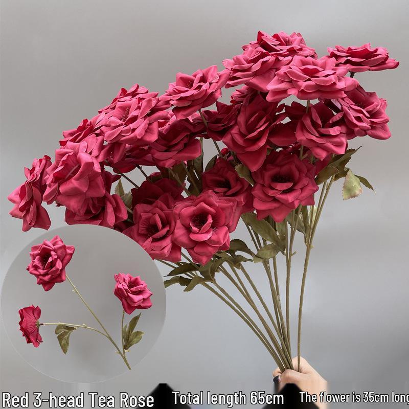Shunran Dark Red Wine Artificial Wedding Flowers for Chinese Engagement Décor & Aisle Hanging Displays