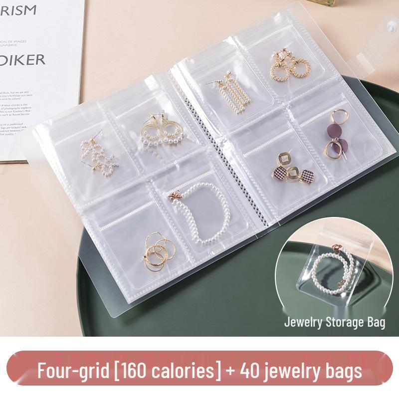 

Альбом для хранения украшений и серег с прозрачными страницами и самозаклеивающимися пакетами с защитой от окисления