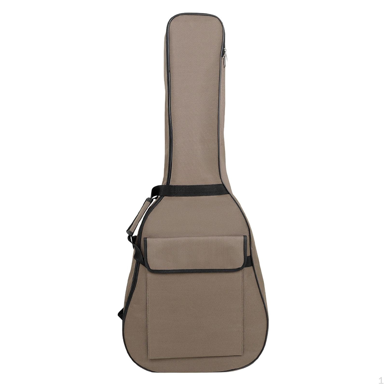 

Чехол для акустической гитары 41 дюйм, большой передний карман, двойной плечевой ремень, классика кофейный