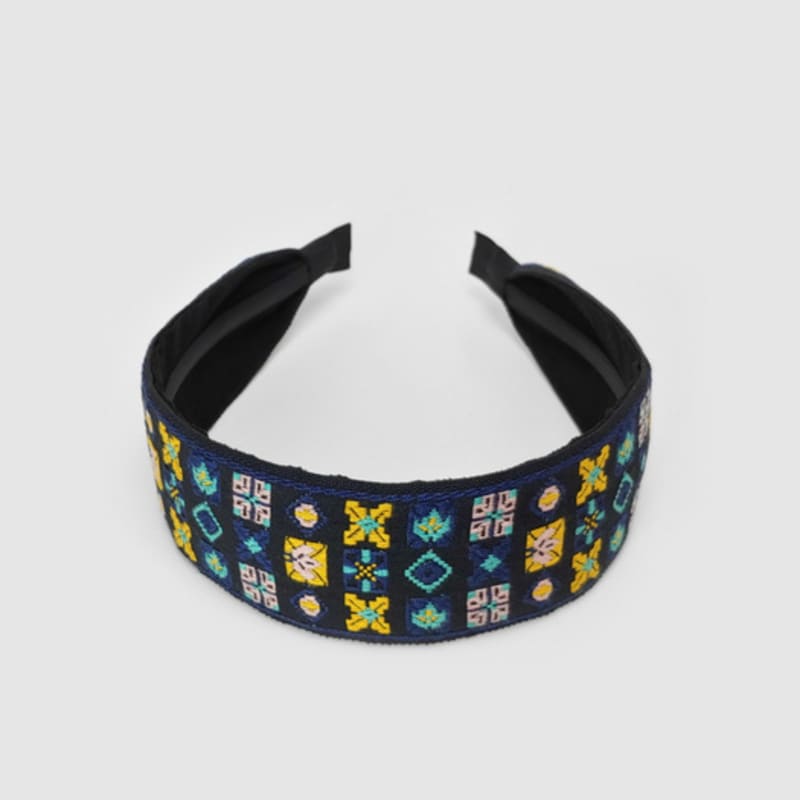 LALA Geometric Diamond Ethnic Hairband P-Blue