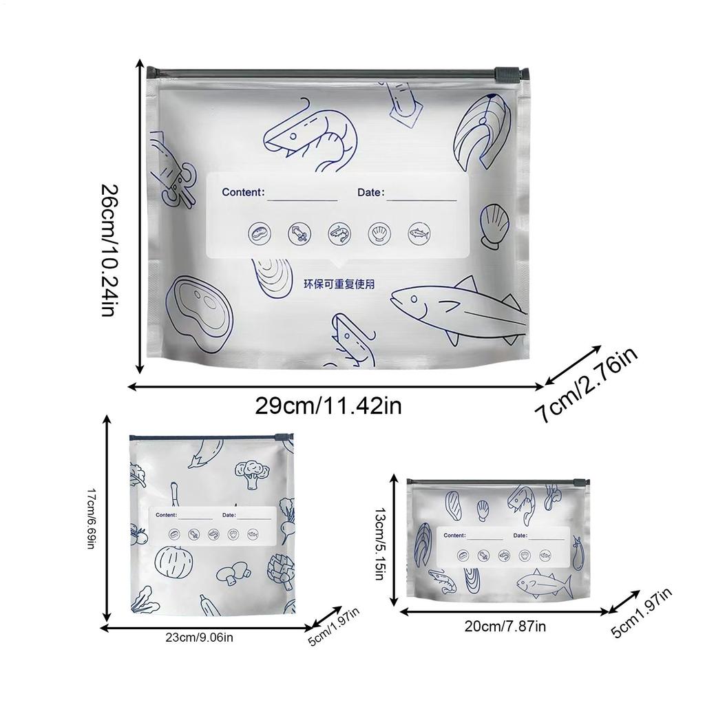 Aluminum Storage Bags 30 Pieces Resealable Aluminum Foil Freezer Food Bags For Vegetables Fruits Seafood Microwave Meal Prep