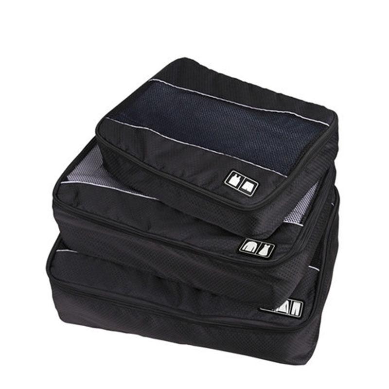 3 Pièces/Ensemble Cubes de Rangement pour Vêtements Sac de Voyage pour Chemises Pantalons Sacs à Vêtements Organisateurs de Bagages Trousse de Toilette